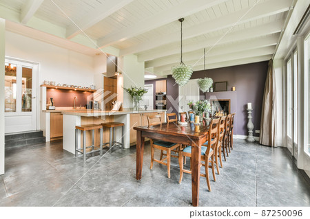 Luxury and beautiful dining room interior design 87250096