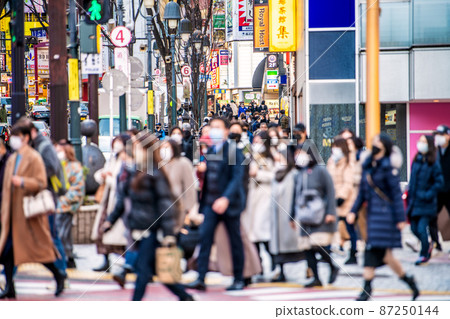 Tokyo cityscape of Japan Over 46,000 people, Tokyo 8638 people Most updated ... 6 waves of mourning ... Shibuya 109 front and Dogenzaka = 20th 87250144