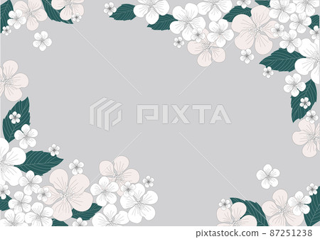 Simple background material for line art flowers 87251238