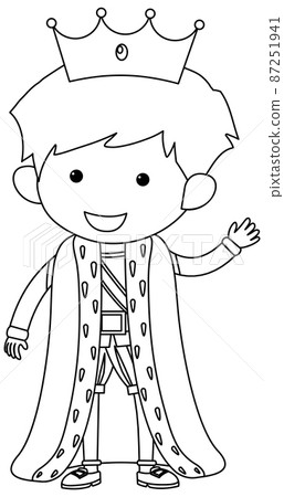 Cute prince doodle outline for colouring - Stock Illustration [87251941 ...