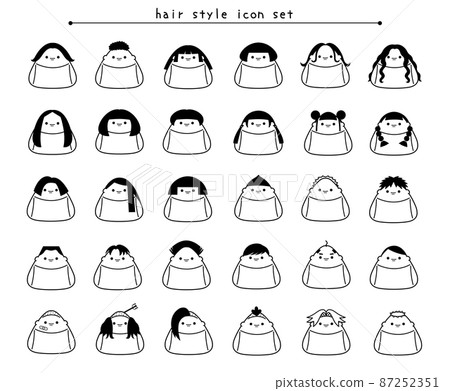 Hairstyle icon set 87252351