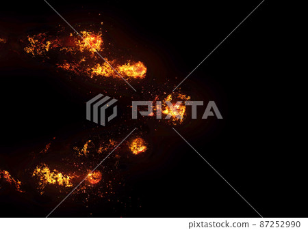 Illustration of multiple fireballs scattered in the dark Illustration of multiple fireballs scattered in the dark 87252990