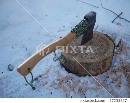 Chopping firewood Chopping firewood 87253857