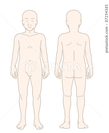 中等肉中等背部男性中年中間全身裸體裸體無毛插圖 中等肉中等背部男性中年中間全身裸體裸體無毛插圖 87254385