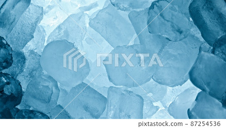 Ice cubes piled up top view as background Ice cubes piled up top view as background 87254536