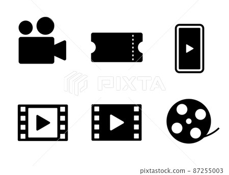 Movie and video icon set 87255003
