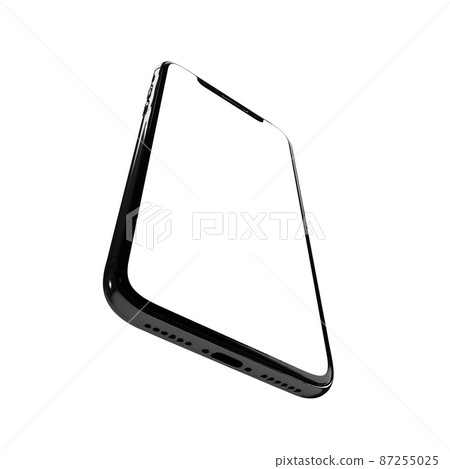 3D image of smartphone with white screen 87255025