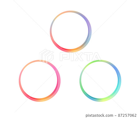 Round wipe frame with cute pale gradation, 3 color set 87257062