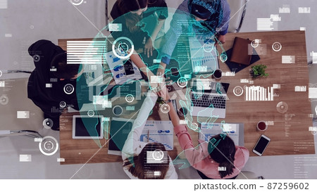 Conceptual vision of business people in the corporate staff meeting 87259602