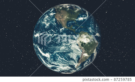 Planet earth globe view from spaceflight with realistic earth surface from space Planet earth globe view from spaceflight with realistic earth surface from space 87259785