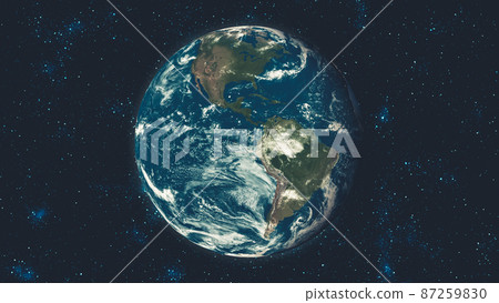 Planet earth globe view from spaceflight with realistic earth surface from space Planet earth globe view from spaceflight with realistic earth surface from space 87259830