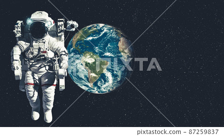 Astronaut spaceman do spacewalk while working for spaceflight mission Astronaut spaceman do spacewalk while working for spaceflight mission 87259837
