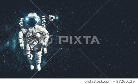 Astronaut spaceman do spacewalk while working for spaceflight mission 87260129
