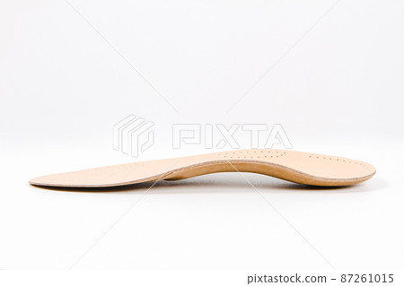 Insoles isolated on a white background. Medical orthopedic insoles. Foot care. Insole cutaway layers. Treatment and prevention of flat feet and foot diseases. Inner soles of shoes. Insoles isolated on a white background. Medical orthopedic insoles. Foot care. Insole cutaway layers. Treatment and prevention of flat feet and foot diseases. Inner soles of shoes. 87261015
