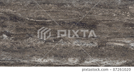 Brown marble texture banner background top view. Tiles natural stone floor with high resolution. Luxury abstract patterns. Marbling design for banner, wallpaper, packaging design template. 87261020