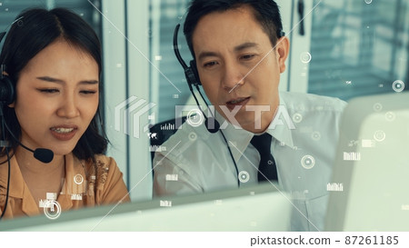 Customer support call center provide data with envisional graphic 87261185