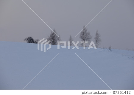 Biei dusk in winter 87261412