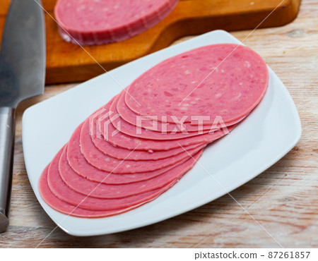 Sliced turkey mortadella sausage 87261857