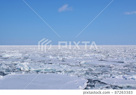 紋別北海道的流冰海 87263383