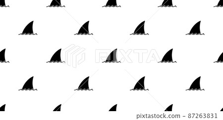 shark fin seamless pattern vector dolphin fish whale repeat wallpaper tile background animal cartoon illustration sea ocean doodle design scarf isolated 87263831