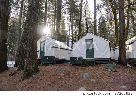 Sunny view of the Curry Village in Yosemite National Park 87263922