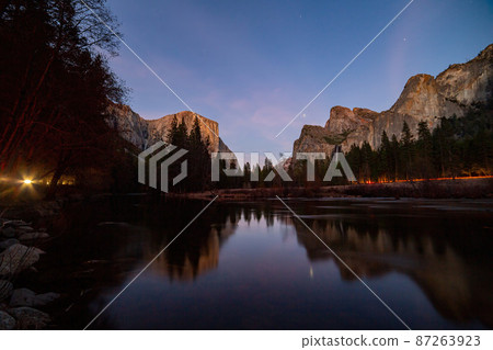 Night view of the Valley View of Yosemite National Park 87263923