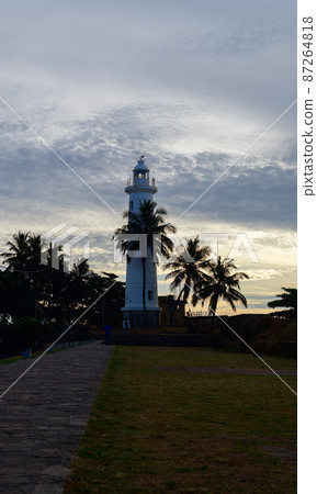 Galle fort lighthouse in the morning, beautiful view from the distance. 87264818