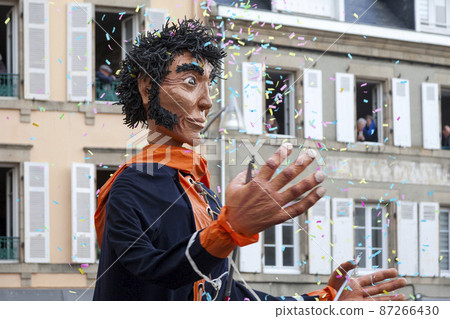 Giant puppet at the carnival of Les Gras de Douarnenez Giant puppet at the carnival of Les Gras de Douarnenez 87266430