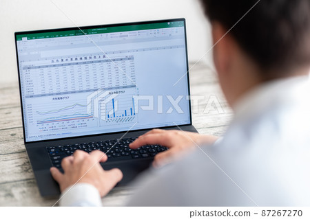 General affairs accounting office work sales office general office work staff spreadsheet graph 87267270