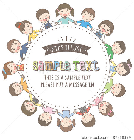 Children's frame holding hands to make a ring 87268359