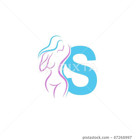 Sexy woman icon in front of letter S illustration template Sexy woman icon in front of letter S illustration template 87268997