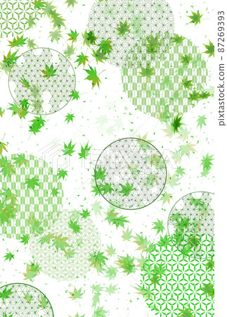 Fresh green maple leaf background 87269393