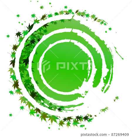 新鮮的綠色楓葉圖標 87269409