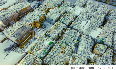 wrapped bins of recycled content 87270703