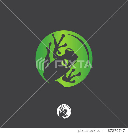 cute frog logo design template vector illustration, green frog art logo design inspiration. 87270747
