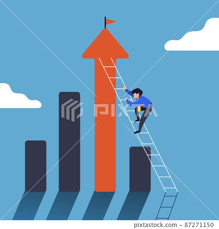 Business concept design businessman climbing on... - Stock Illustration ...