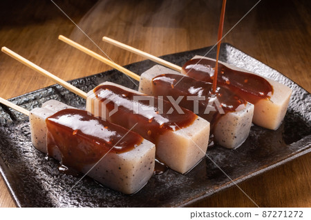 Sprinkle red miso on Miso Dengaku 87271272