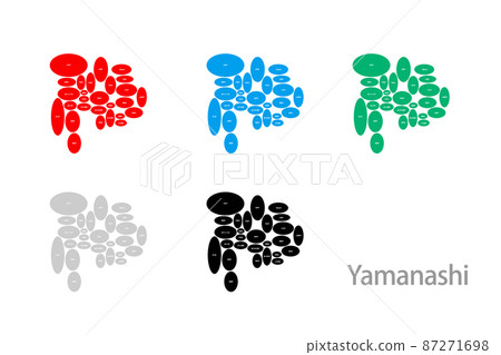 Deformed map with municipalities_Yamanashi 06 Deformed map with municipalities_Yamanashi 06 87271698