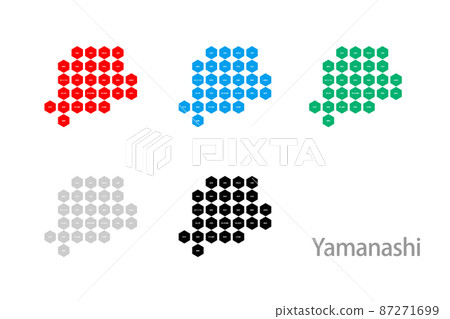 Deformed map with municipalities_Yamanashi Prefecture 05 87271699