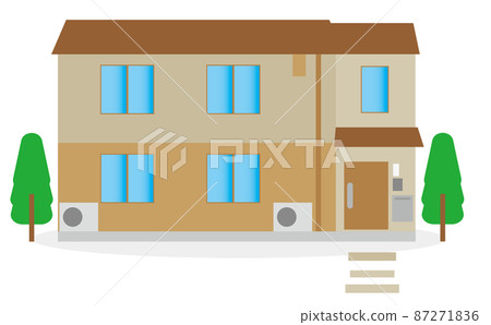 An illustration of a slightly larger single-family house on the second floor, built assuming a two-family house. Nature / outdoor unit / mailbox / nameplate available 87271836