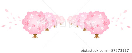 櫻花樹一排排向遠方延伸 入學典禮和畢業典禮 87273117