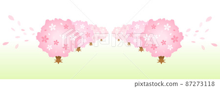櫻花樹一排排向遠方延伸 入學典禮和畢業典禮 87273118