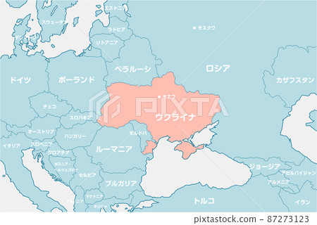 Ukraine / Russia and its surrounding countries Map / Map Illustration 87273123