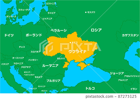 Ukraine / Russia and its surrounding countries Map / Map Illustration 87273125