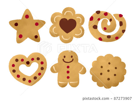 可愛的糖霜餅乾烘焙食品的插圖 87273907