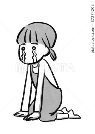 哭泣的女人,家庭主婦,家務,簡單,粗獷,單色 哭泣的女人,家庭主婦,家務,簡單,粗獷,單色 87274208