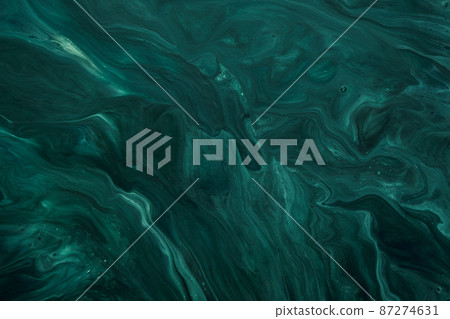 Fluid Art. Liquid Velvet Jade green abstract drips and wave. Marble effect background or texture Fluid Art. Liquid Velvet Jade green abstract drips and wave. Marble effect background or texture 87274631
