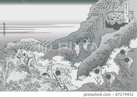 Katsushika Hokusai image Silver with mountain climbing title Katsushika Hokusai image Silver with mountain climbing title 87274952