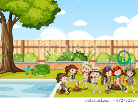 Scene with children in the park Scene with children in the park 87275250
