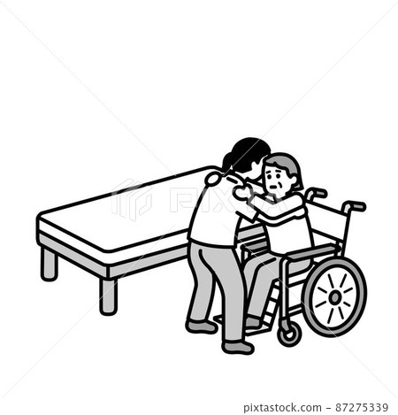 Monochrome summary of person illustrations of caregivers and welfare Monochrome summary of person illustrations of caregivers and welfare 87275339